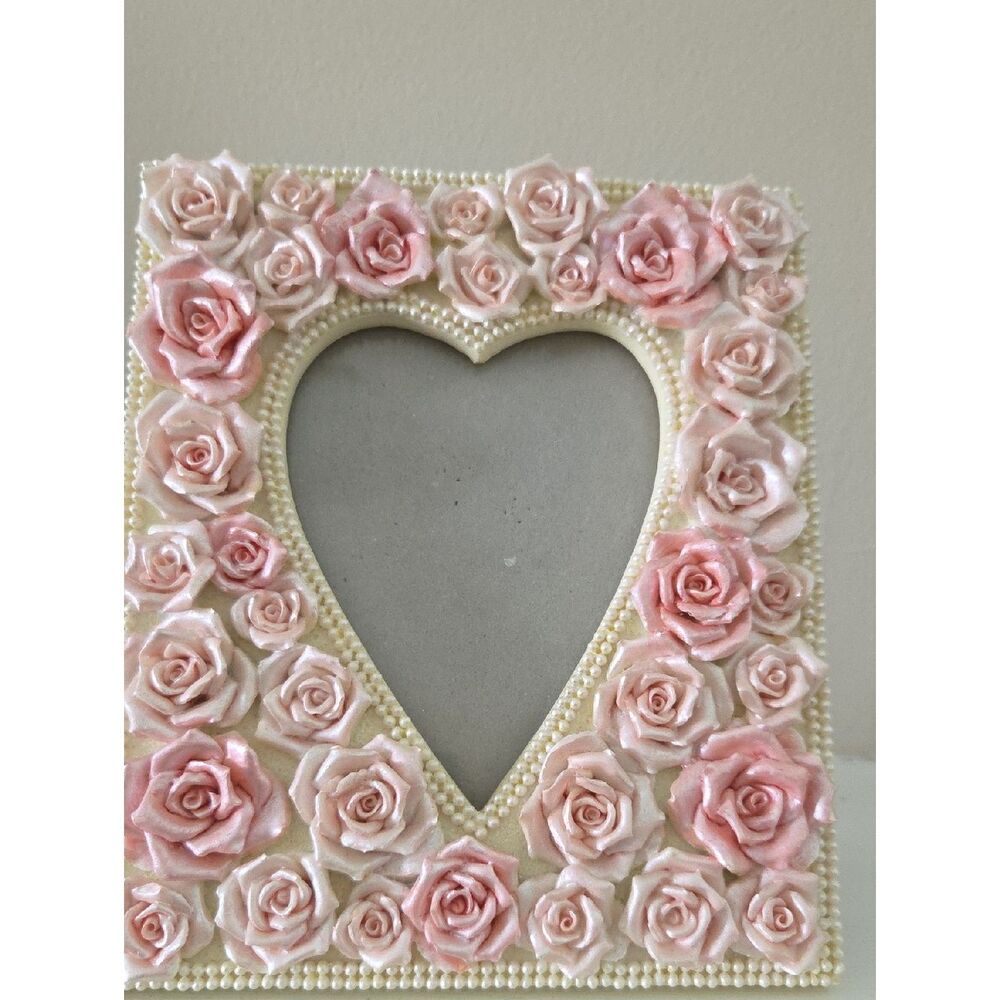 Floral Ceramic Heart Photo Frame